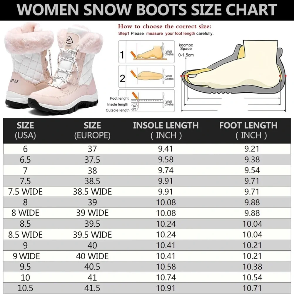 NWT & NIB EARLDE Women’s Snow Boot. Waterproof. size 6.5 - Picture 9 of 9